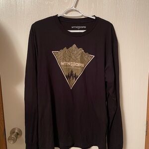 MTN OPS Men’s Black Mountain Graphic Long Sleeve Shirt SZ L